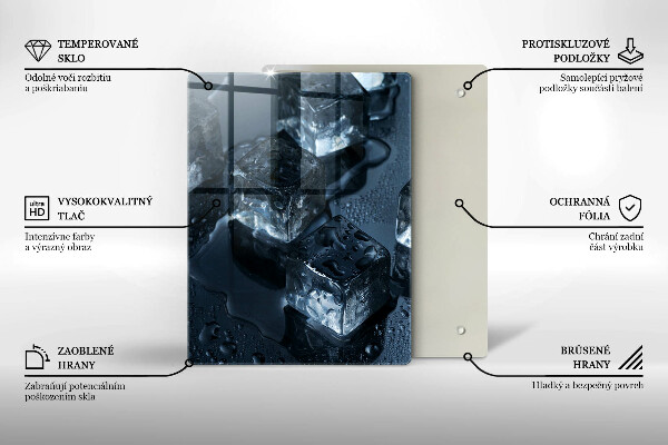 Steklena podloga za rezanje Hladne ledene kocke