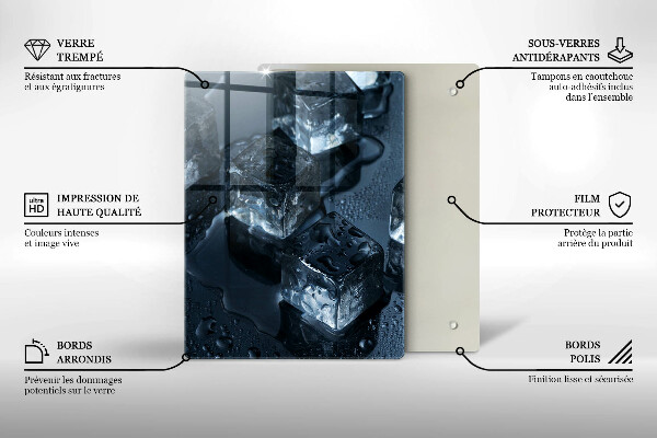 Steklena podloga za rezanje Hladne ledene kocke