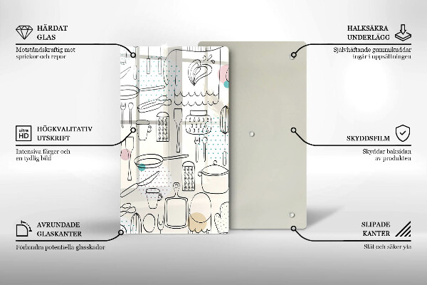 Steklena podloga za rezanje Kuhinjski dodatki