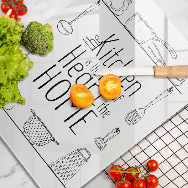 Steklena podloga za rezanje Napis stavek