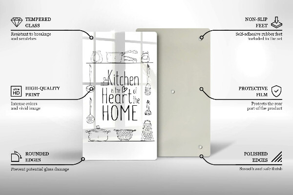 Steklena podloga za rezanje Napis stavek