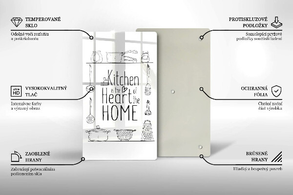 Steklena podloga za rezanje Napis stavek