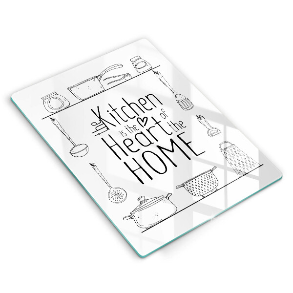 Steklena podloga za rezanje Napis stavek