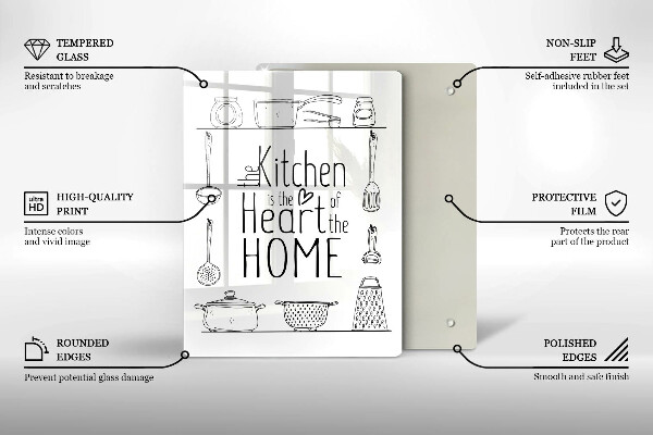 Steklena podloga za rezanje Napis stavek