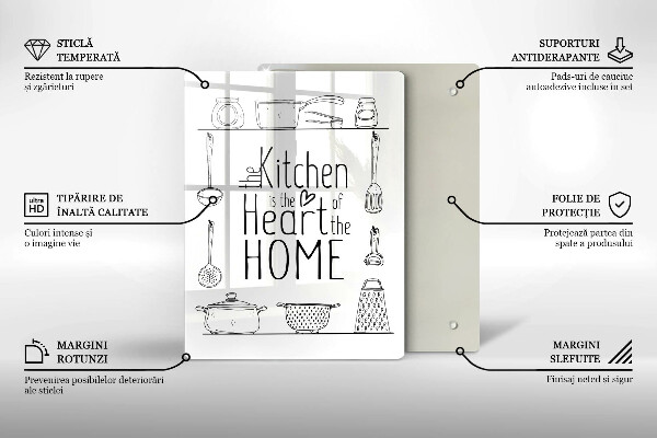 Steklena podloga za rezanje Napis stavek