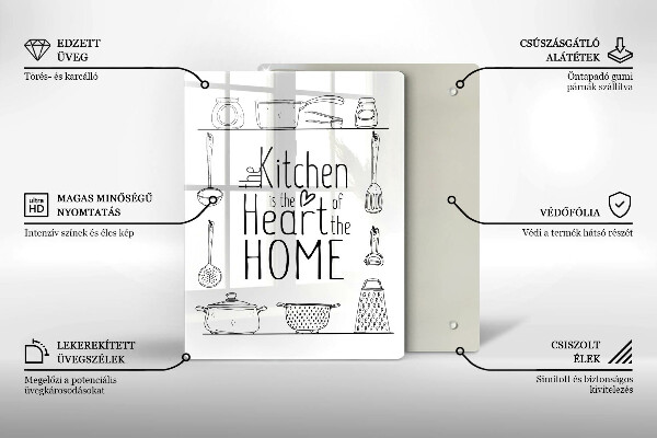 Steklena podloga za rezanje Napis stavek