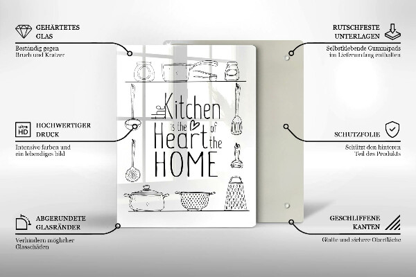 Steklena podloga za rezanje Napis stavek