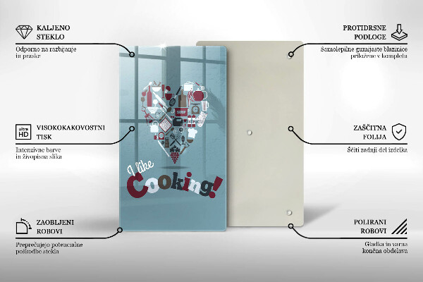 Steklena podloga za rezanje I like cooking