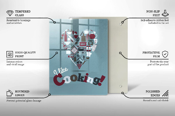 Steklena podloga za rezanje I like cooking