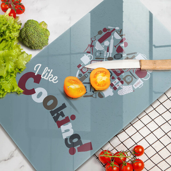 Steklena podloga za rezanje I like cooking