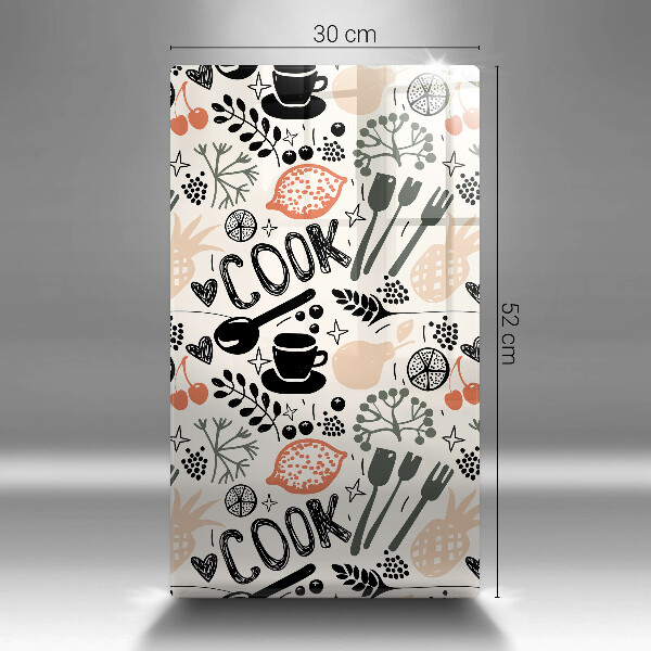 Steklena podloga za rezanje Motiv risane kuhinje