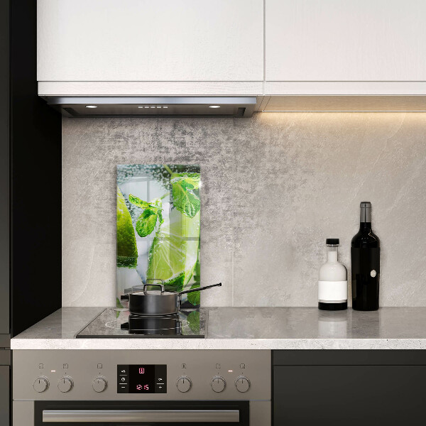 Steklena podloga za rezanje Voda z limeto in ledom