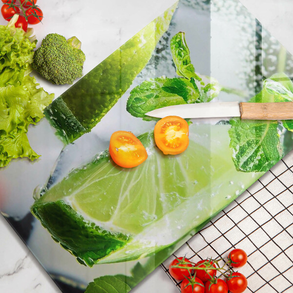 Steklena podloga za rezanje Voda z limeto in ledom