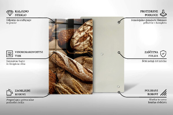 Steklena podloga za rezanje Kruhovi kruhki