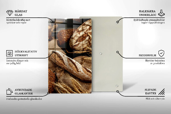 Steklena podloga za rezanje Kruhovi kruhki