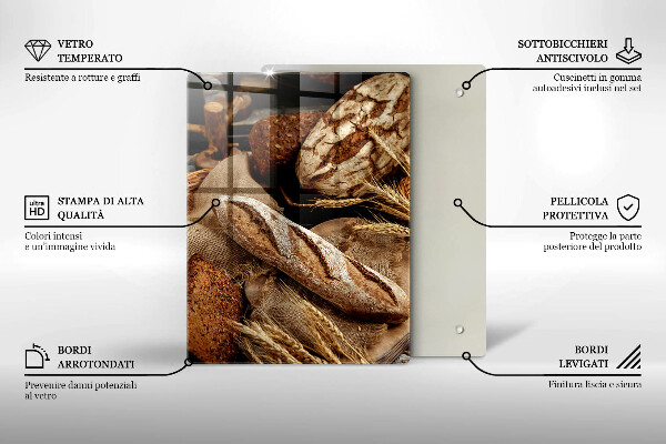 Steklena podloga za rezanje Kruhovi kruhki