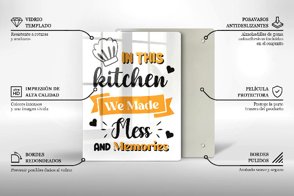 Steklena podloga za rezanje In this kitchen we made mess and memories