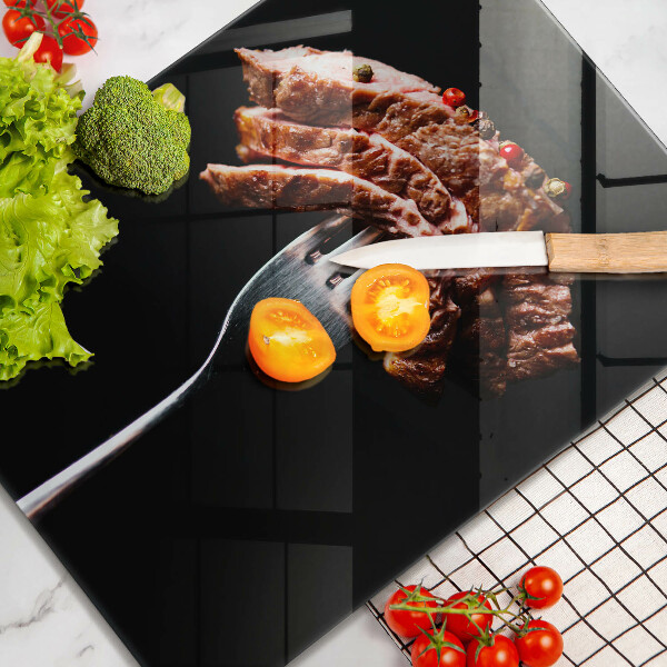 Steklena podloga za rezanje Meso na vilicah