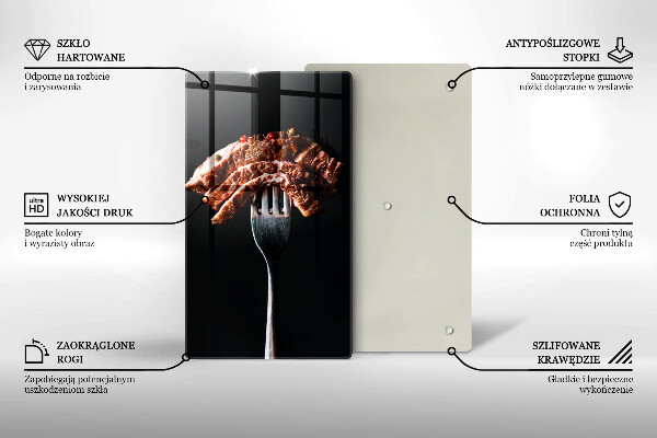 Steklena podloga za rezanje Meso na vilicah
