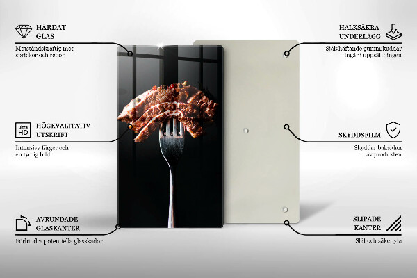 Steklena podloga za rezanje Meso na vilicah