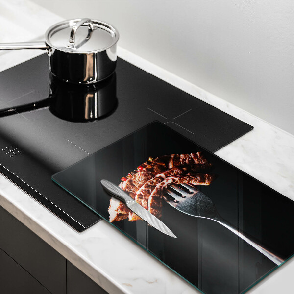 Steklena podloga za rezanje Meso na vilicah