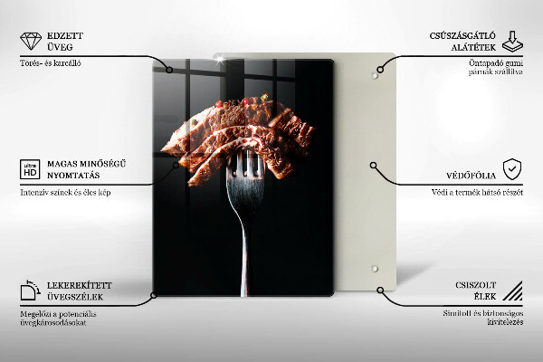 Steklena podloga za rezanje Meso na vilicah
