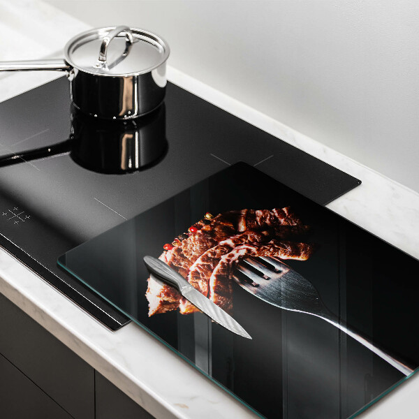 Steklena podloga za rezanje Meso na vilicah