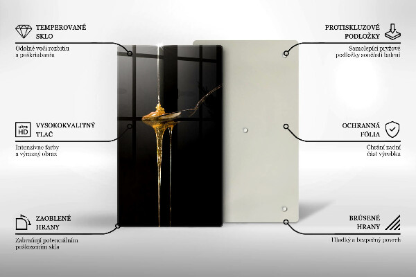 Steklena podloga za rezanje Čajna žlička medu