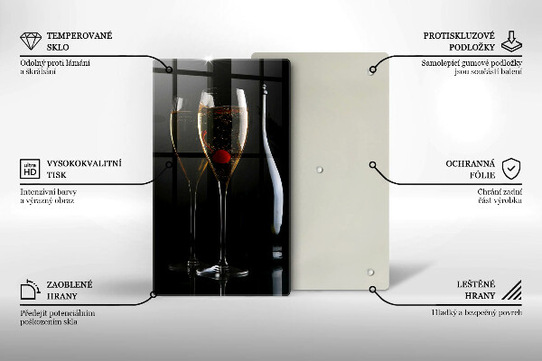 Steklena podloga za rezanje Kozarci za šampanjec