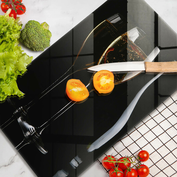 Steklena podloga za rezanje Kozarci za šampanjec