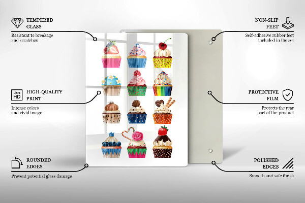 Steklena podloga za rezanje Ilustracija kolačkov