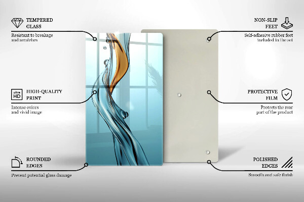 Steklena podloga za rezanje Vodni curek