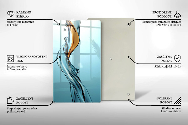 Steklena podloga za rezanje Vodni curek