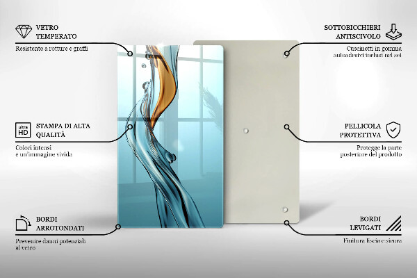 Steklena podloga za rezanje Vodni curek