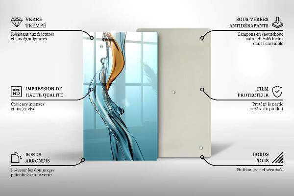 Steklena podloga za rezanje Vodni curek