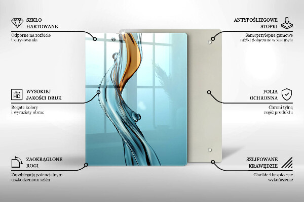 Steklena podloga za rezanje Vodni curek