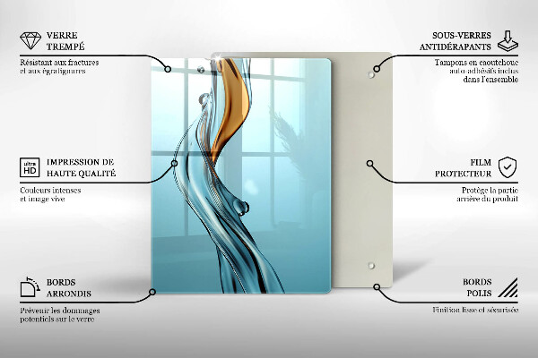Steklena podloga za rezanje Vodni curek