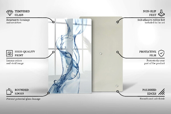 Steklena podloga za rezanje Čisto vodo