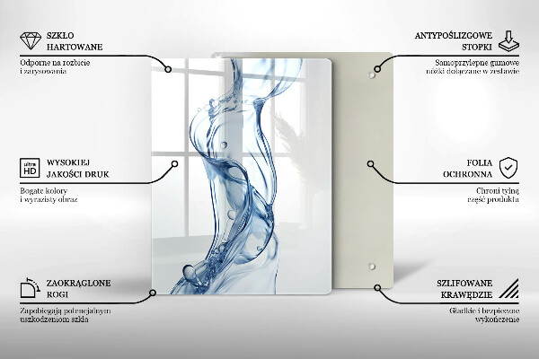 Steklena podloga za rezanje Čisto vodo