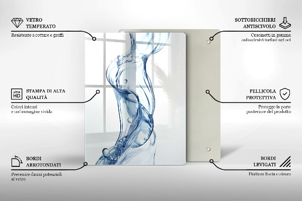 Steklena podloga za rezanje Čisto vodo