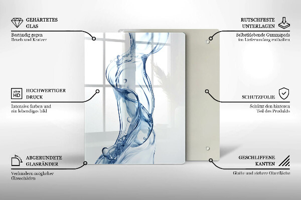 Steklena podloga za rezanje Čisto vodo