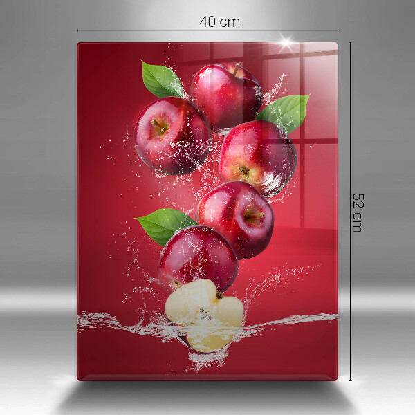 Steklena podloga za rezanje Sočna jabolka v vodi