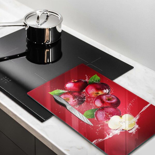 Steklena podloga za rezanje Sočna jabolka v vodi