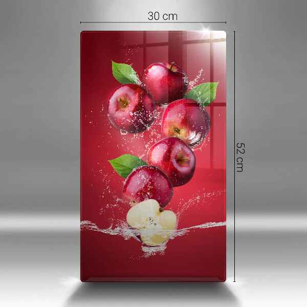 Steklena podloga za rezanje Sočna jabolka v vodi