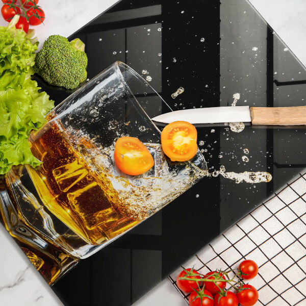 Steklena podloga za rezanje Kozarec viskija