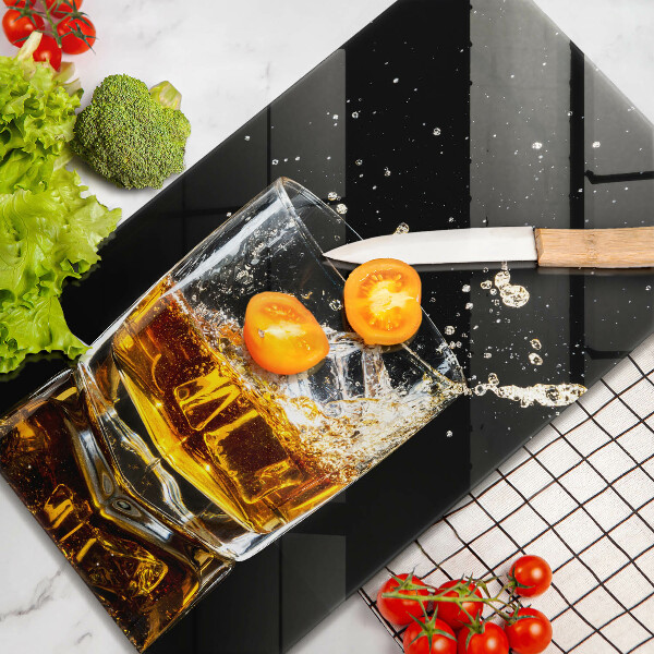 Steklena podloga za rezanje Kozarec viskija