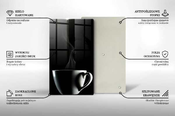 Steklena podloga za rezanje Skodelica čaja