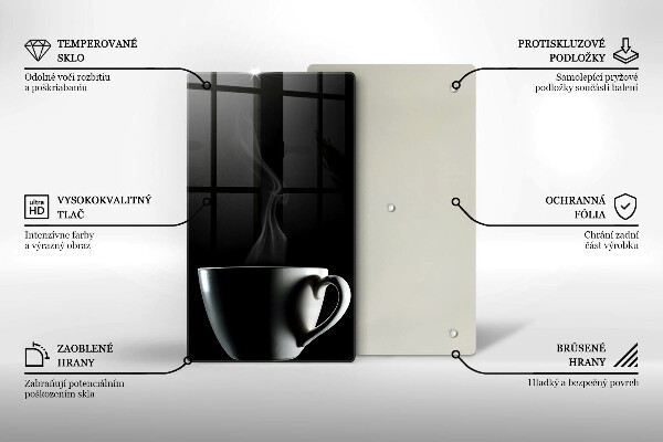 Steklena podloga za rezanje Skodelica čaja