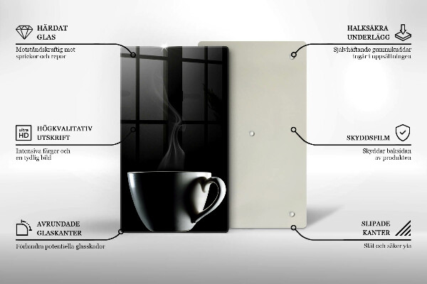 Steklena podloga za rezanje Skodelica čaja