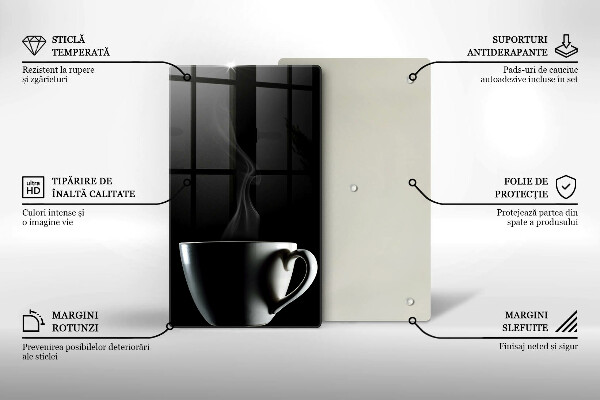 Steklena podloga za rezanje Skodelica čaja